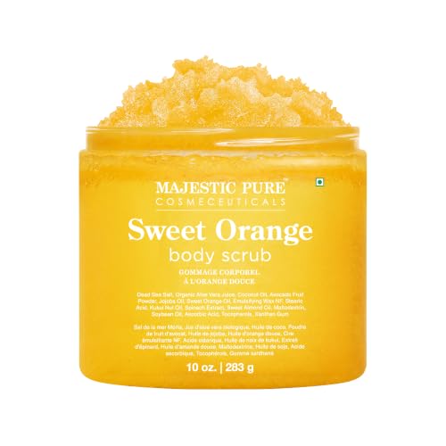 Majestic Pure Sweet Orange Body Scrub, Exfoliating Polish, 10 Oz