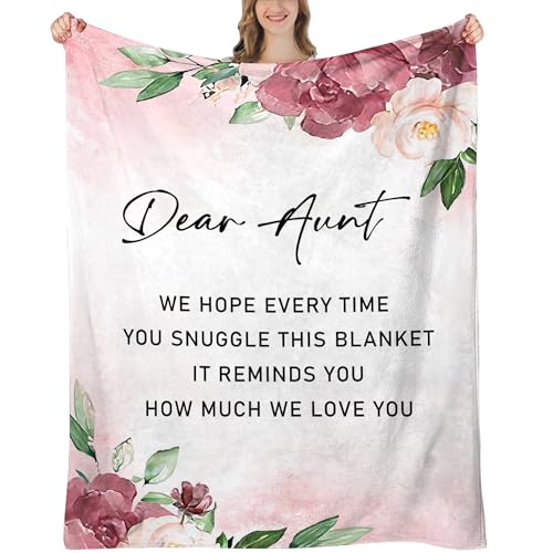 UHANKRU Aunt Gifts Aunt Birthday Gifts Aunts Blanket Gifts for Aunts from Niece Auntie Gift for Birthday Christmas 60x50