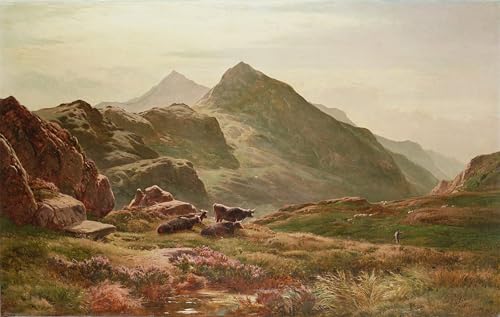 Affiche toile Scène des Highlands Sidney Richard Percy pour décoration salon chic 60x90cm