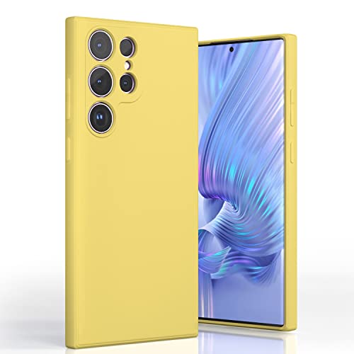 Coque Samsung S23 Ultra en silicone liquide jaune souple