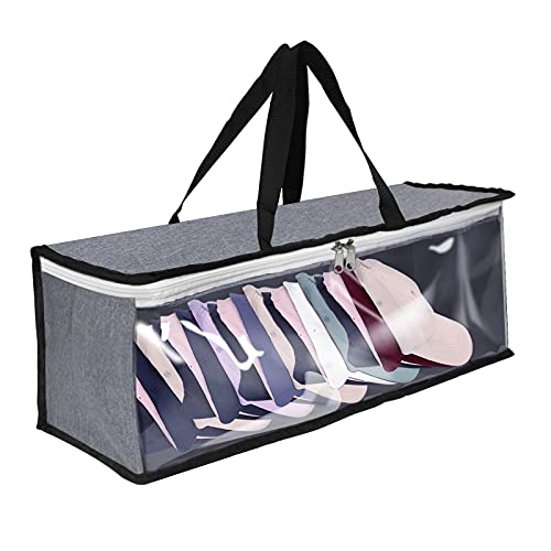 Hat Storage, TRELC Hat Organizer for Baseball Caps Sport Hats, Hat Holder/Carrying Bags With Carry Handles, Holds Up to 19 Hats, Visible/MoistureproofΓΒ /Dust Proof Design, 21.3Γ’β¬ΒL x 7Γ’β¬ΒW x 7.3Γ’β¬ΒH (Grey) Hat Storage, TRELC Hat Organizer for Baseball Caps Sport Hats, Hat Holder/Carrying Bags With Carry Handles, Holds Up to 19 Hats, Visible/MoistureproofΓΒ /Dust Proof Design, 21.3Γ’β¬ΒL x 7Γ’β¬ΒW x 7.3Γ’β¬ΒH (Grey)