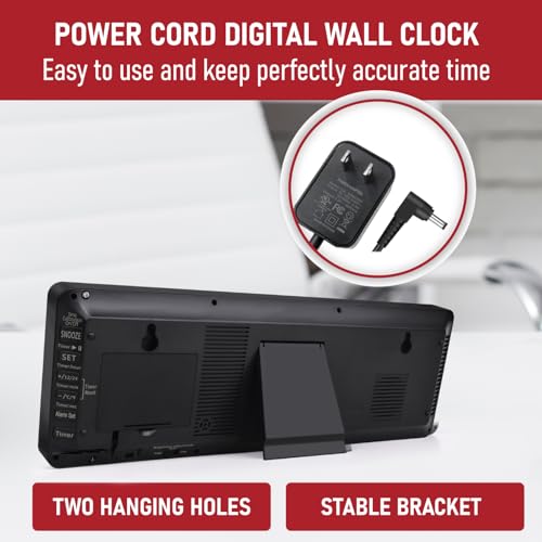 TXL 17.2'' Bluetooth Large LED Digital Wall Clock, Large Display Date and Temperature,Count Up/Down Timer Clock with Remote Control, Adjustable Brightness Alarm Clock for Home, Office, Gym, Elderly - Image 5