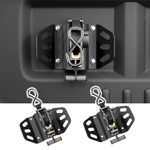 Maxzina Retractable Ratchet Straps Compatible with 2015-2025 2026 Ford F150 Retracting Straps 2PCS Auto Retract Securing Strap Tie Down System for 2025 F150 Accessories
