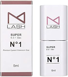 M LASH - Super Number 1 Eyelash Adhesive Glue - Strong Hold - 0.5-1s Dry - Retention: 7-8 Weeks - Individual & Volume Eyelash Extensions Supplies - Professional USE ONLY - DO NOT SELF Apply (5 ML)