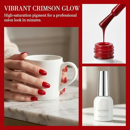 Esmalte de uñas gel rojo neón 8ml para todas pieles miniatura 7