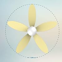 Stropný ventilátor Cecotec EnergySilence Aero 4260 SunLight s LED svetlom, 40 W, DC motor, priemer 107 cm, 5 lopatiek, diaľkové ovládanie, časovač, 6 rýchlostí 2