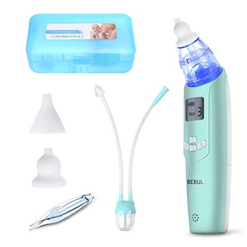 BEBUL Baby Nasal Aspirator Battery Operated, Bonus Manual Snot Sucker, Nose Vacuum Cleaner