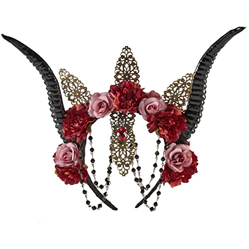 Coiffe de diable et cornes de mouton gothique pour festival et Halloween