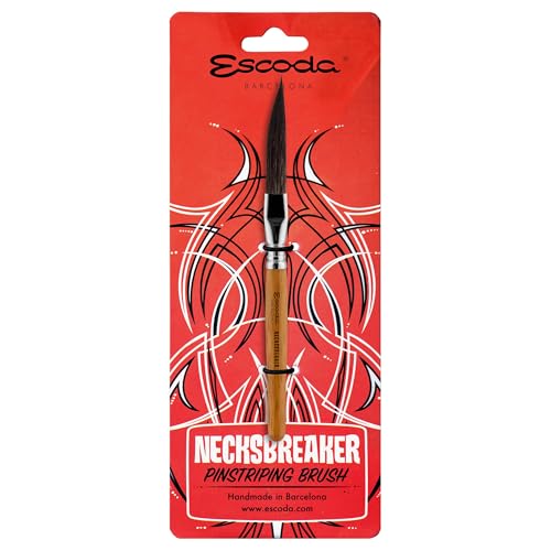 Escoda Necksbreaker Series Pinstriping Artist Paint Brush, Short Handle, Squirrel Hair, Size 8