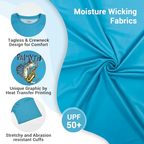 Image of Palmyth Boys Fishing Shirt Short Sleeve UPF 50+ Youth Performance T-Shirt