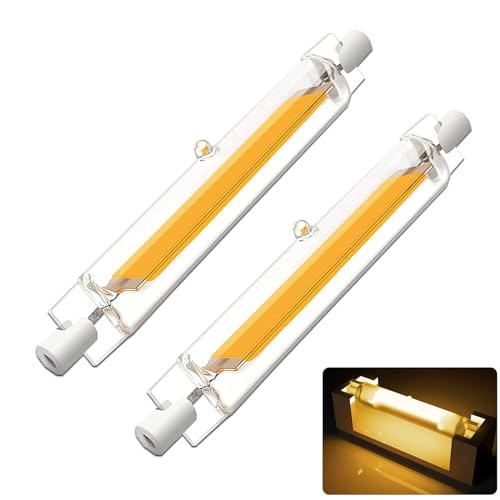Asientep Ampoules R7S LED 78mm Dimmable,Blanc Chaud 3000K 1000LM,LED R7S 78mm 10W Équivalent à Ampoule Halogène 100W, Sans Scintillement,AC 220-240V,Éclairage à Faisceau 360°, Lot de 2