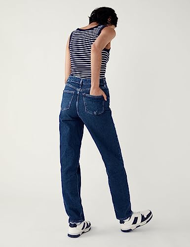 Image of Marks & Spencer Womens Light Wash High Rise Boyfriend Fit Jeans
