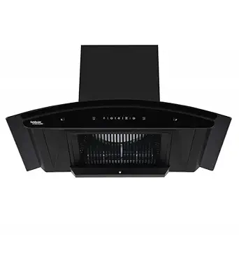 Hindware Divina 90 C BLK 1200 m/hr Auto-Clean Kitchen Chimney With Motion Sensor & Touch Control (Black) f & Life Time warranty*..