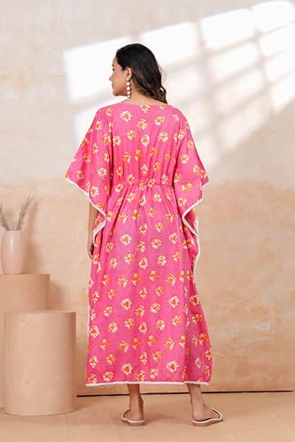 Image of BLOCKS OF INDIA Hand Block Kaftan in Cotton Fabric