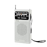 Benss Small Radios Portable AM FM, transistor radios 2AA Battery Operated with Best Reception, Radio with Speaker & Headphone Jack, Pocket Radio for Indoor, Outdoor and Emergency Use(White)
