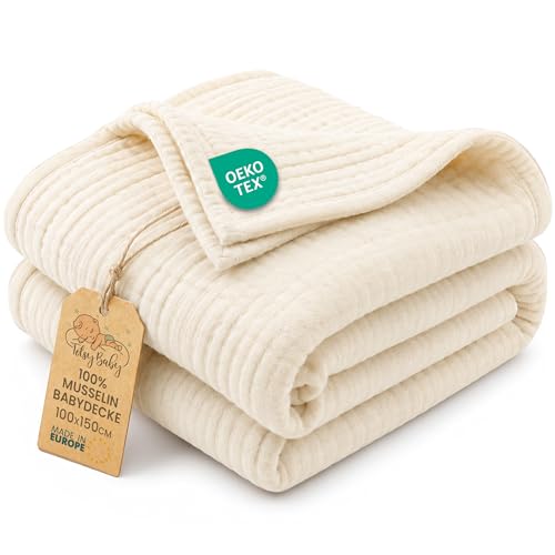 Coperta mussola neonato cotone 100 x 150 cm - Plaid