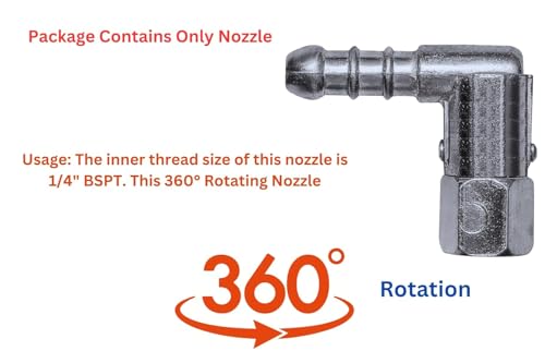 Image of Sun flash 360 Revolving /Rotating Nozzle Head for Gas Stove Hose Pipe Connection | Fits All Gas Stoves | Ghumta Nipple Elbow Joint, Combo Pack of 1 Nozzle (4pc, Aluminum). (Pack OF 2)