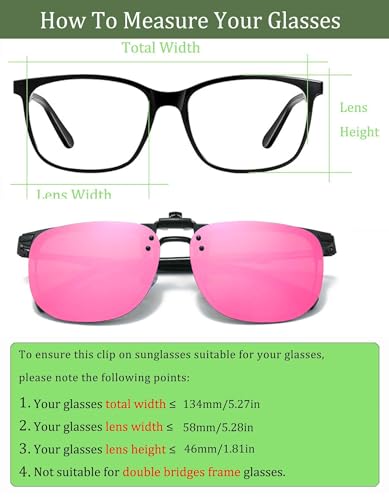 Image of Polarized Clip On Sunglasses, Flip Up Anti-Glare Driving Clip-on Shades, UV400 Protection Lens for Men Women