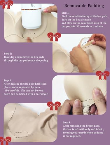 Image of Scalloped Lift Bras for Women No Underwire Buttery Soft Push Up Wireless Bras V Neck Seamless Bralettes