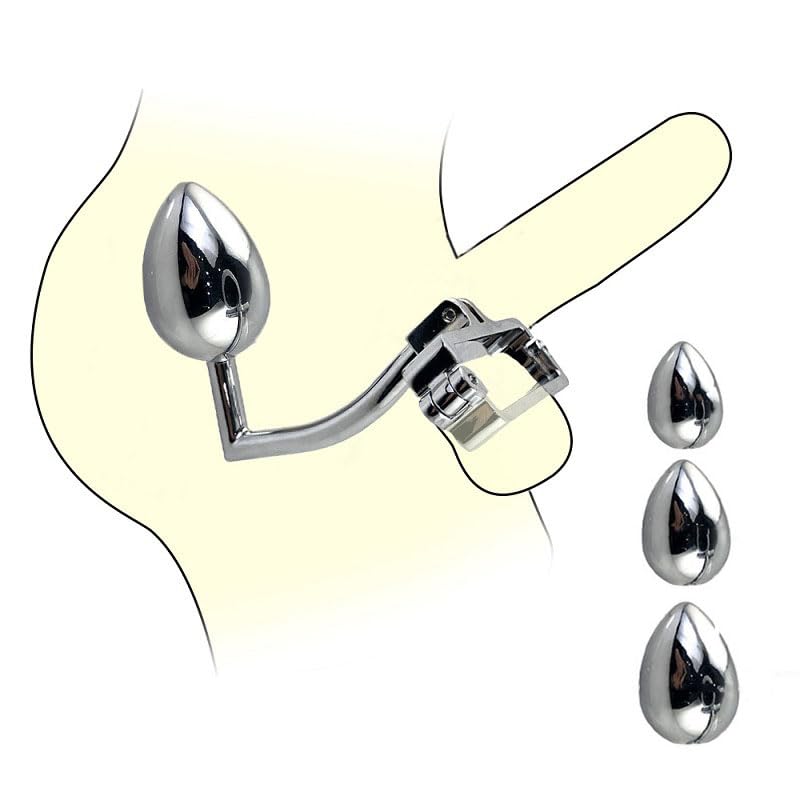 304 Edelstahl Hodensack Ring Mit Metall Anal Plug Bondage Sexspielzeug Butt Plug Mit Hodenring Für Männer SM Bondage Set Hodenstrecker Penisring Verzögerte Ejakulation, 3 Pieces
