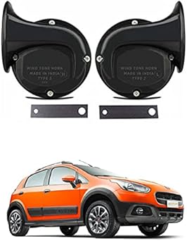 EIAC Universal Windtone Jalwa Horn (2 and 4 wheelers), Black color, Heavy plastic body, Set of 2, 12V voltage For Avventure Universal For All Models