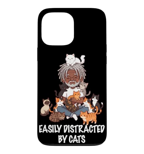 Easy Distracted By Cats Lover Man Boy Cat Dad �X�}�z�P�[�X iPhone 13 Pro Max �p