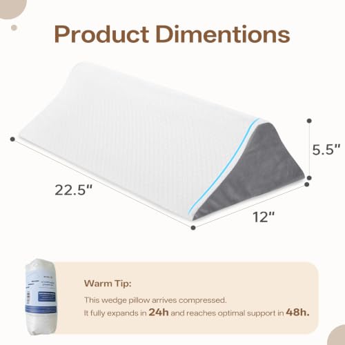 Image of Vekkia Wedge Pillow for Side Sleeping, Body Positioning Back Support