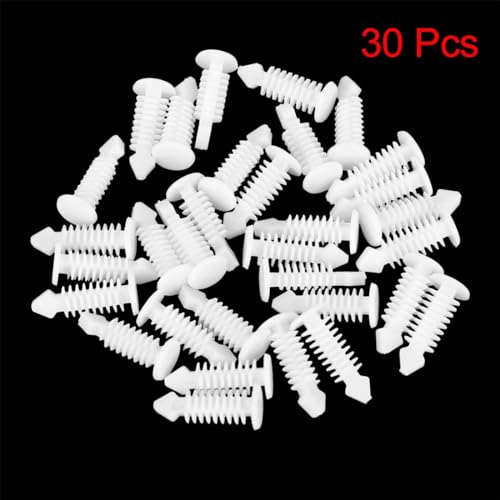 Unifizz 30pcs Plastic Car Hole Rivets Fastener Fender Bumper Push Pin Clips White (5mm / 0.19'') - Image 4