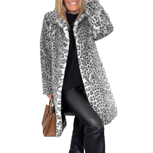 Manteau en fausse fourrure luxe veste chic femme col à revers