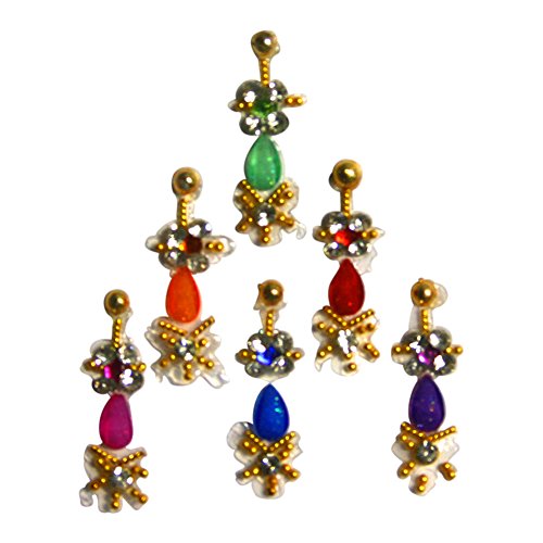 AK TRADING CO. Stick On Ornament Bridal Bindi Forehead Stickers Body Art Tattoo Jewelry Bellydance - #19 AK TRADING CO. Stick On Ornament Bridal Bindi Forehead Stickers Body Art Tattoo Jewelry Bellydance - #19