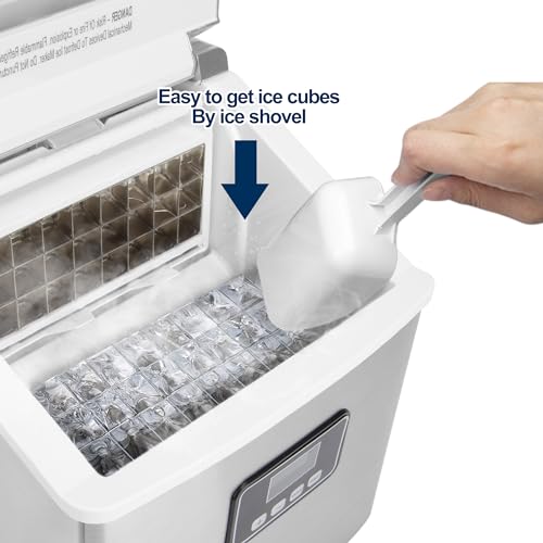 Image of EUHOMY Nugget Countertop Ice Maker Machine, 34Lbs /24H, Auto Self-Cleaning, Portable Compact Ice Maker with Ice Scoop & Basket, for Home /Kitchen /Office /Bar(Silver)