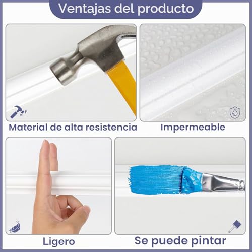 Paneles prefabricados de pared Arthome con molduras precortadas de alta simetría 5