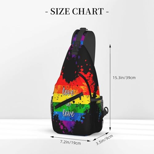Morrales de pecho Rainbow Pride Love Is Love azul miniatura 2