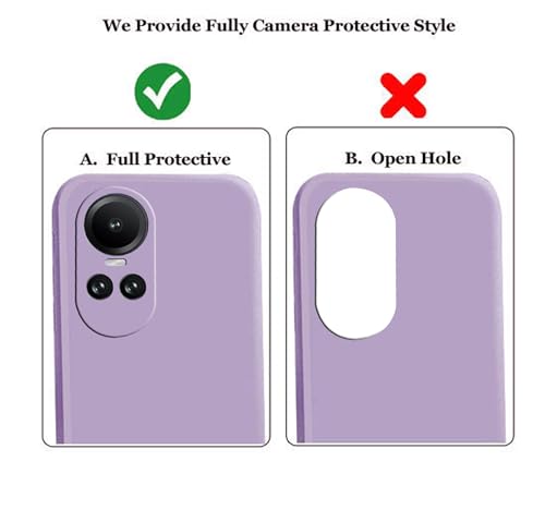 Image of A rtistque Liquid Silicone Back Cover Case for Oppo Reno 10 5G / Oppo Reno 10 Pro 5G Shockproof TPU Soft Flexible with Camera Protection - Purple