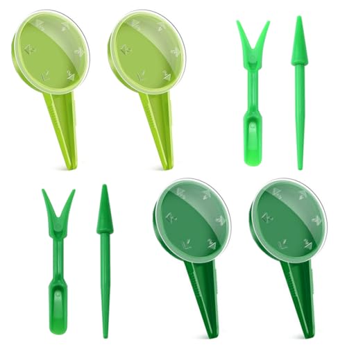 LuLiyLdJ 6 Piezas Herramientas de Jardinería, Plantador de Huerto, Trasplantador Manual de Plántulas, Plantador Manual de Precisión, Plantador de Bulbos, Dispensador de Plántulas