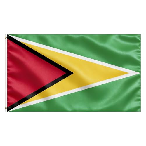 VELIFFCO Guyana Flag Flag of Guyana 3x5 Ft - Polyester Lightweight Flags with 2 Brass Grommets for Guyanese Party Decorations Sports Events Decorations