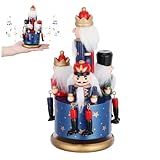 LOORGVEL Handbemalte Drehbare Holz Musikbox Weihnachtsdekoration Tischornament Geschenkidee für...