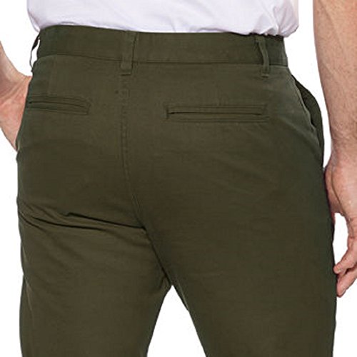 Tailor Vintage Men’s Flat Front Pant-Olive, 34 X 304