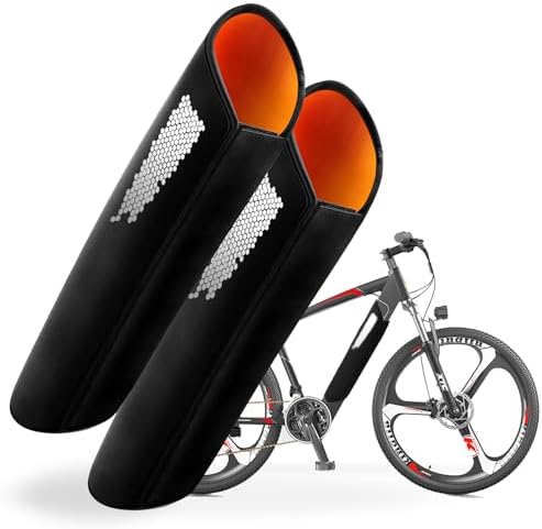 2x E-Bike Akku Schutzhülle Aus Neopren - Wasserdichte Abdeckung Mit Reflektoren Für Rahmenakkus 32-40 Cm
