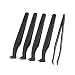 New Lon0167 12cm Long Featured Black Plastic Angled reliable efficacy Tip Tweezers Repair Tool 5 Pcs(id:23b e9 b1 243)