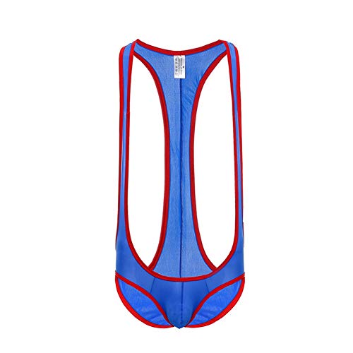 Swbreety Men's Ice Silk Jockstrap Leotard Underwear Jumpsuit Wrestling Singlet