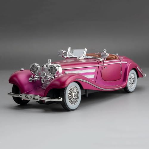 Image of 1:24 Vintage Toy Diecast Metal Car Vintage K500i Model for Kids Light Sound Pull Back Openable Door Toy Car