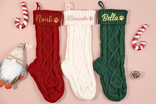 GELLEDI Individuell bestickter Haustierstrumpf – personalisierter Strick für Hunde und Katzen – perfekt (Rautenraster.5)