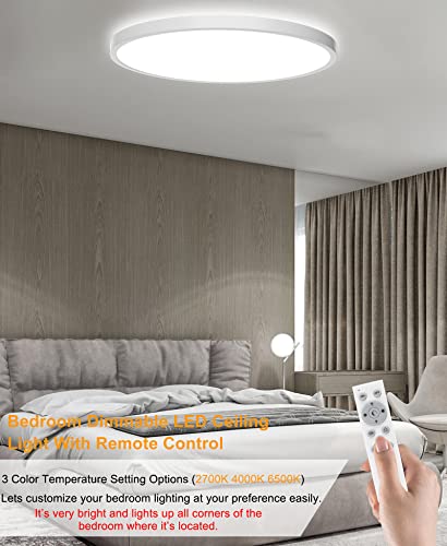 Ceiling Light LED Dimmable Flush Mount Flat RGB Smart Alexa Google Home WiFi with Remote Control for Living Room Bedroom Dinning Kitchen Hallway Bathroom 12Inch 24W White - Image 4