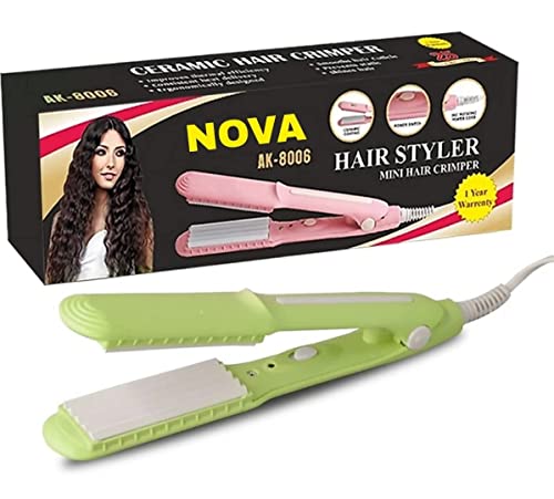 TOLERANCE (NOVA) AT-8006A Women’s MINI hair Crimper Styler Machine Best Hair Styler (Green),