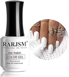 RARJSM Pure White Gel Nail Polish 15ml Soak Off UV LED Nail Gel Polish Nail Art French Manicure Solid White Salon DIY at H...