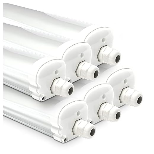 HOFTRONIC - 6er Pack LED Feuchtraumleuchte 150cm IP65-48W 5760 Lumen - 6500K Tageslichtweiß - Verknüpfbar - Kellerleuchte, Nassraumleuchte - Feuchtraum Wannenleuchte