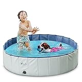 COZIWOW Foldable Pet Dog Pool, 47',63' Collapsible PVC Swimming Bathing Tub Kiddie Pool for Large...