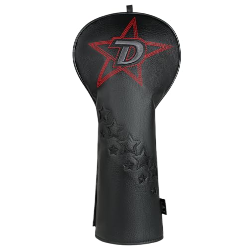 Craftsman Golf Star 3D Embroidery Black Retro Durable Golf Driver Headcover Cover fits up to 460cc Head Travel Protector