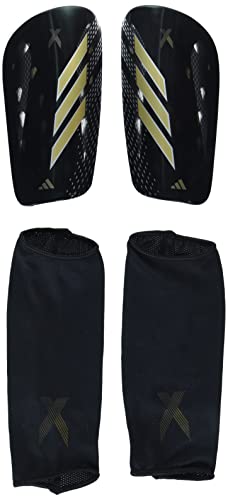 adidas Unisex-Adult X League Shin Guards, Black/Night Grey/Matte Gold, Medium